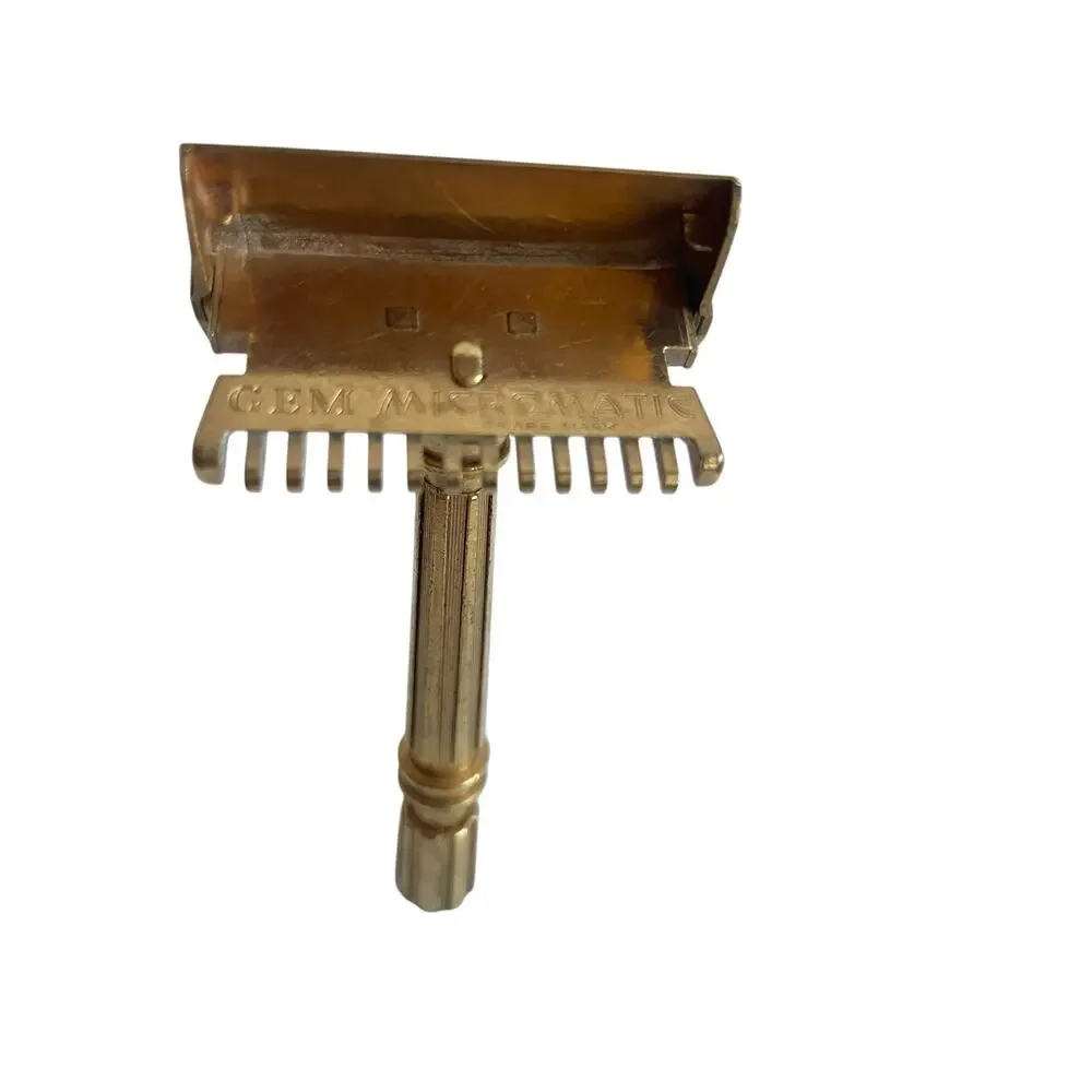 Vintage GEM Micromatic Single Edge Safety Razor w/ Original Hard Case & Blades